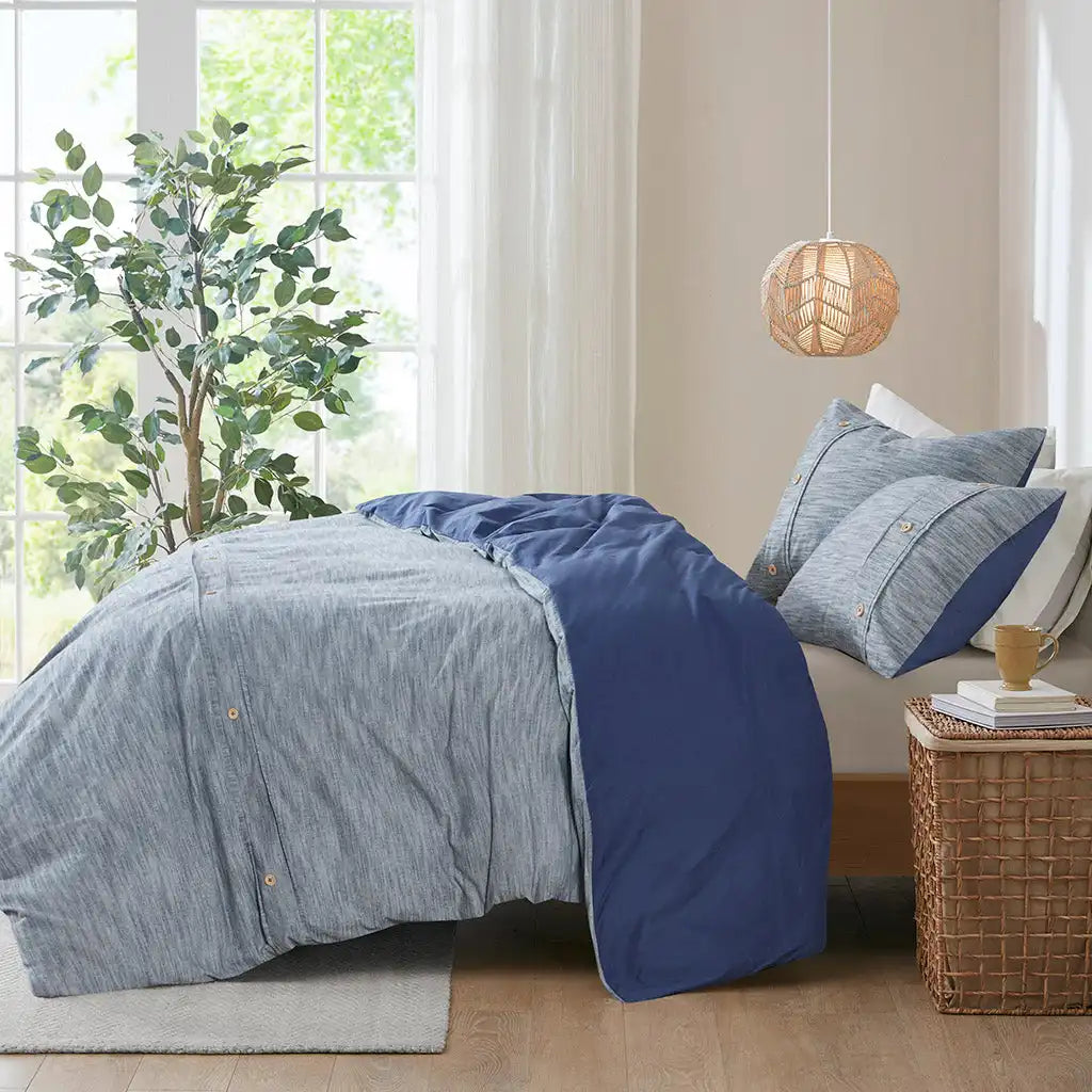 Dover 3-Piece Organic Cotton Oversized Antimicrobial Duvet Cover Set