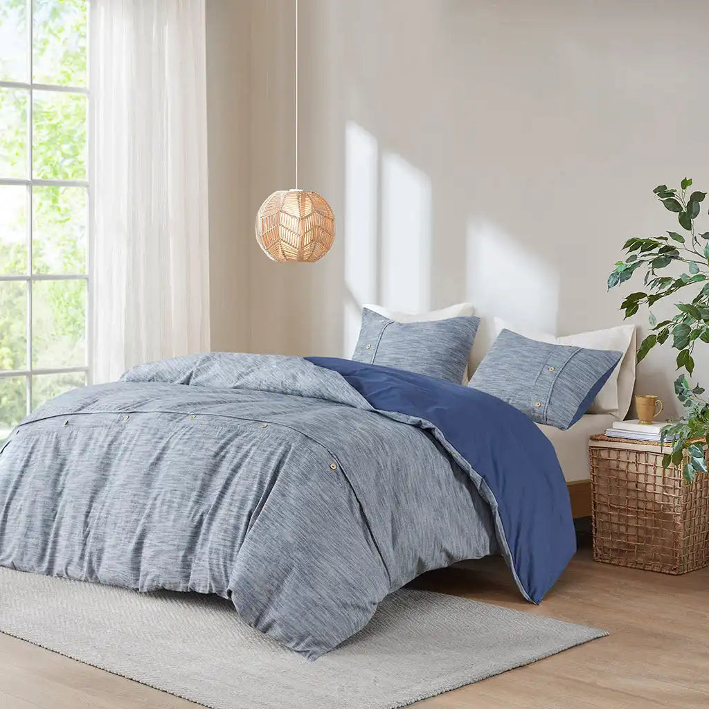 Dover 3-Piece Organic Cotton Oversized Antimicrobial Duvet Cover Set