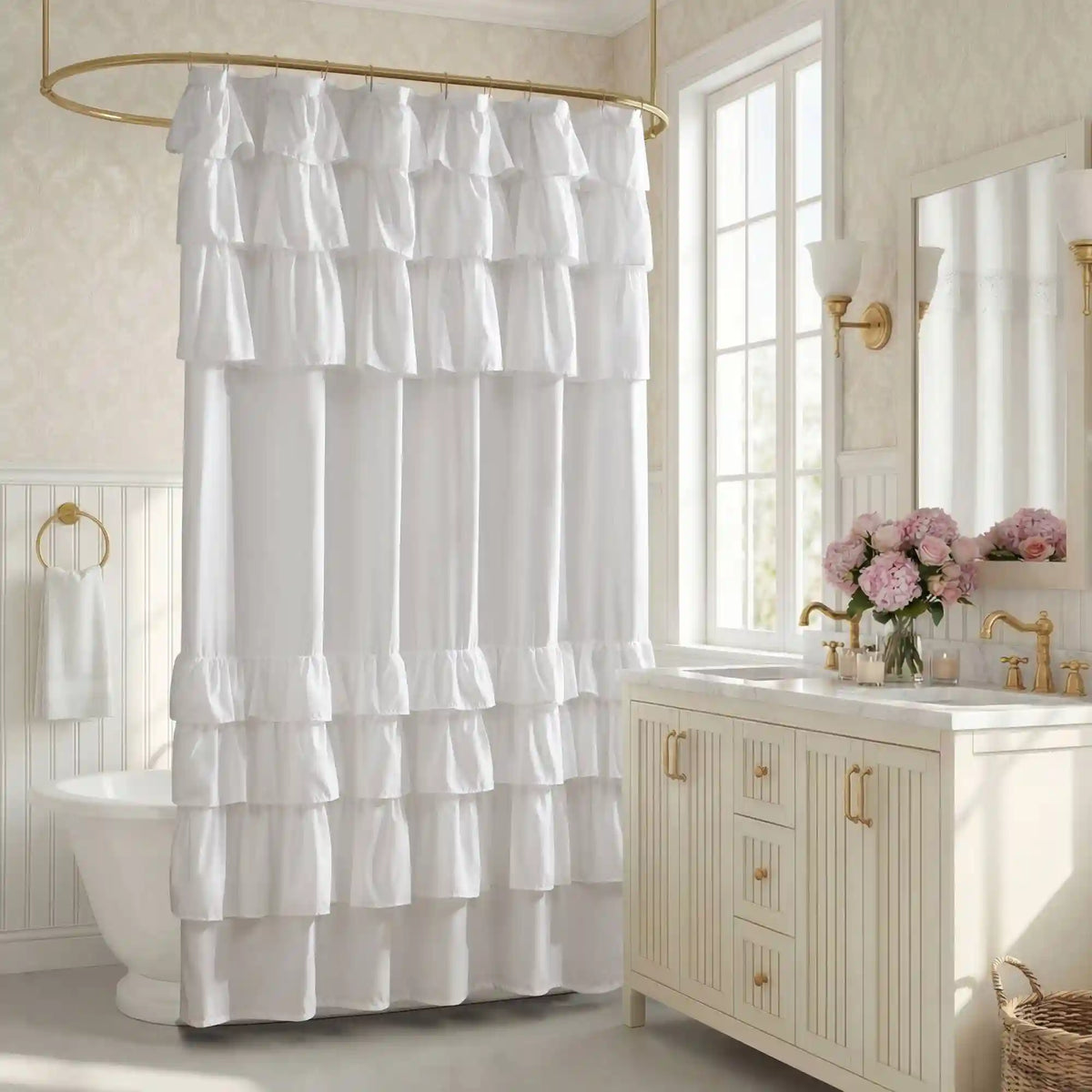 Grace Ruffled Shower Curtain