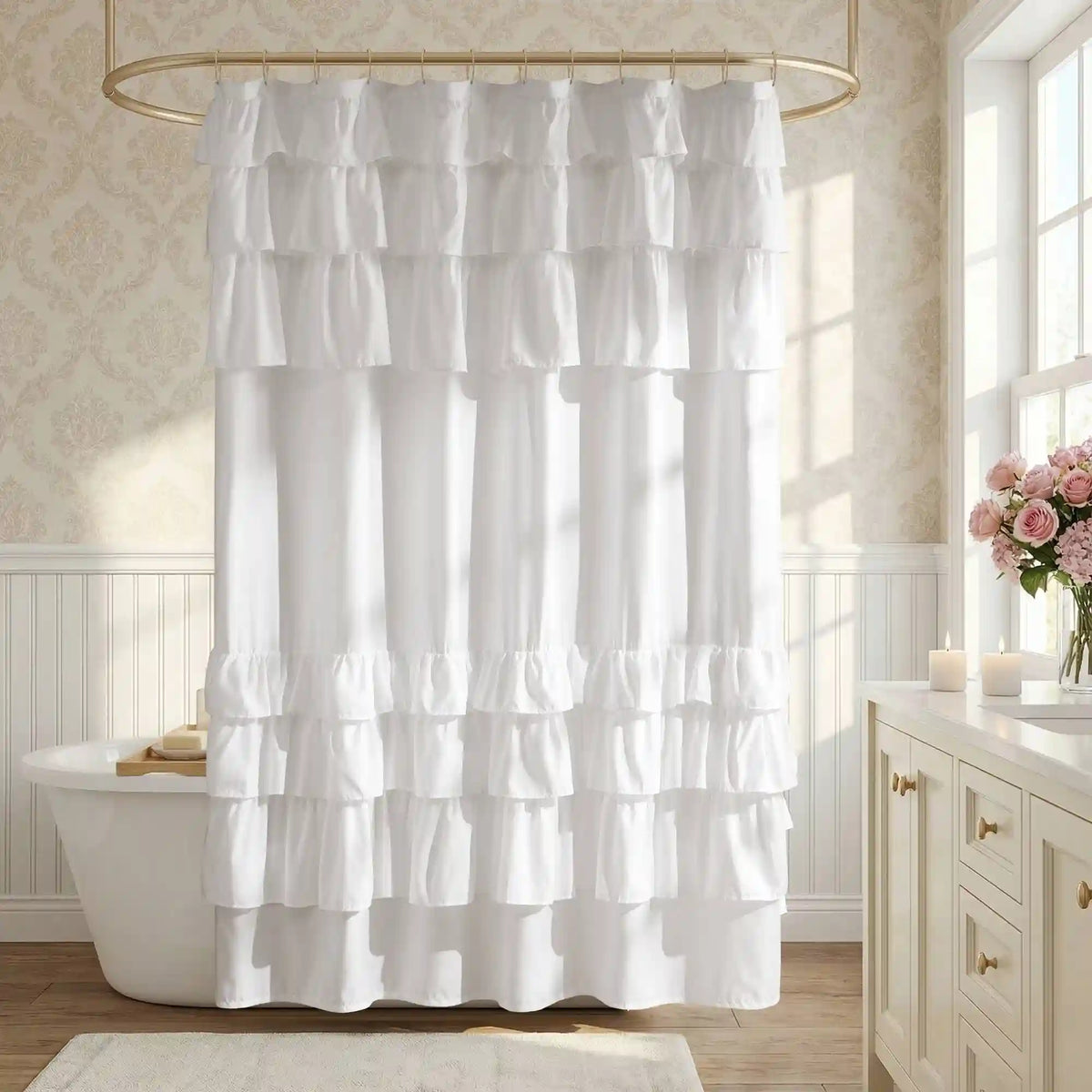 Grace Ruffled Shower Curtain
