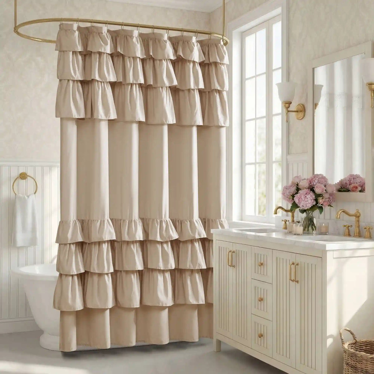 Grace Ruffled Shower Curtain