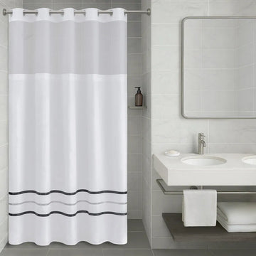 Hotel Collection Microfiber Premium Shower Curtain - Ribbon