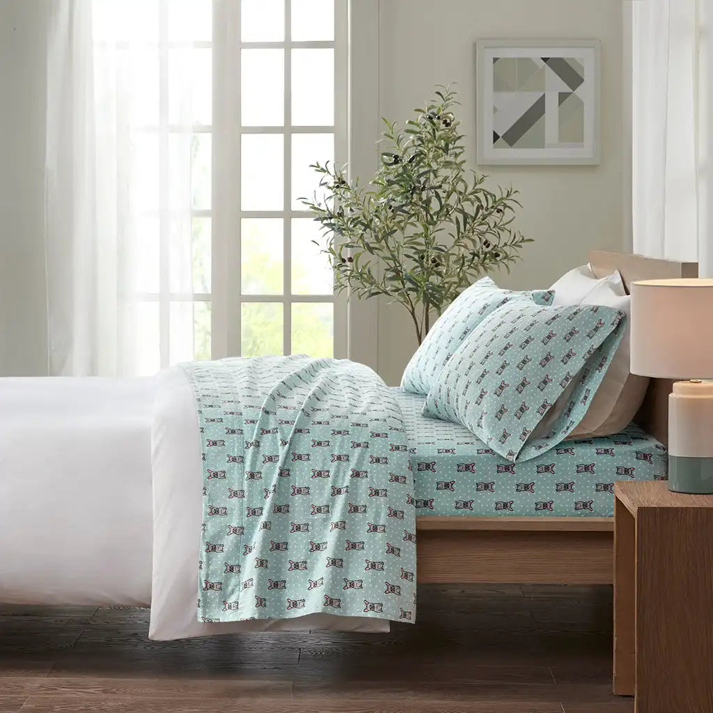 Cozy Cotton Flannel Printed Sheet Set
