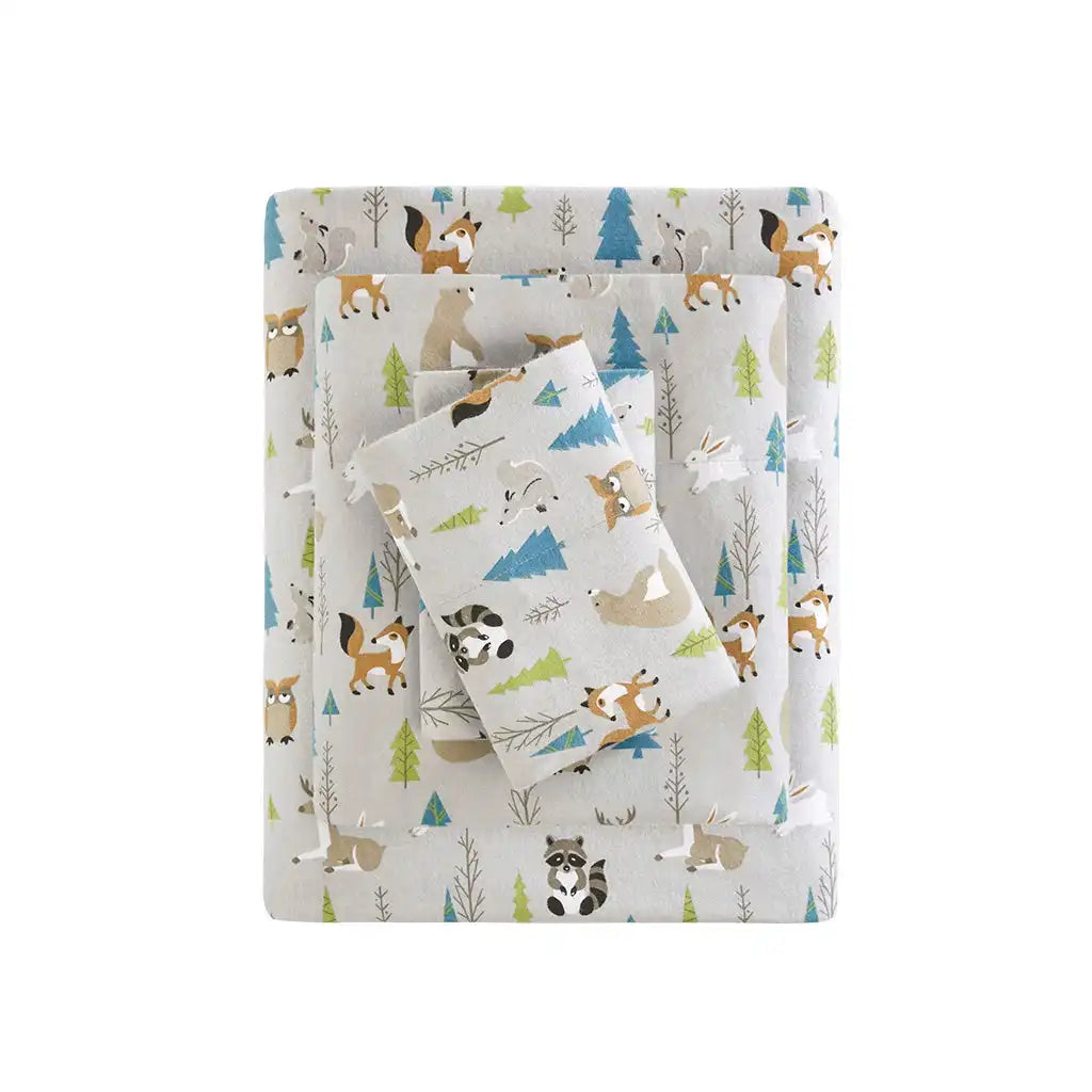 Cozy Cotton Flannel Printed Sheet Set