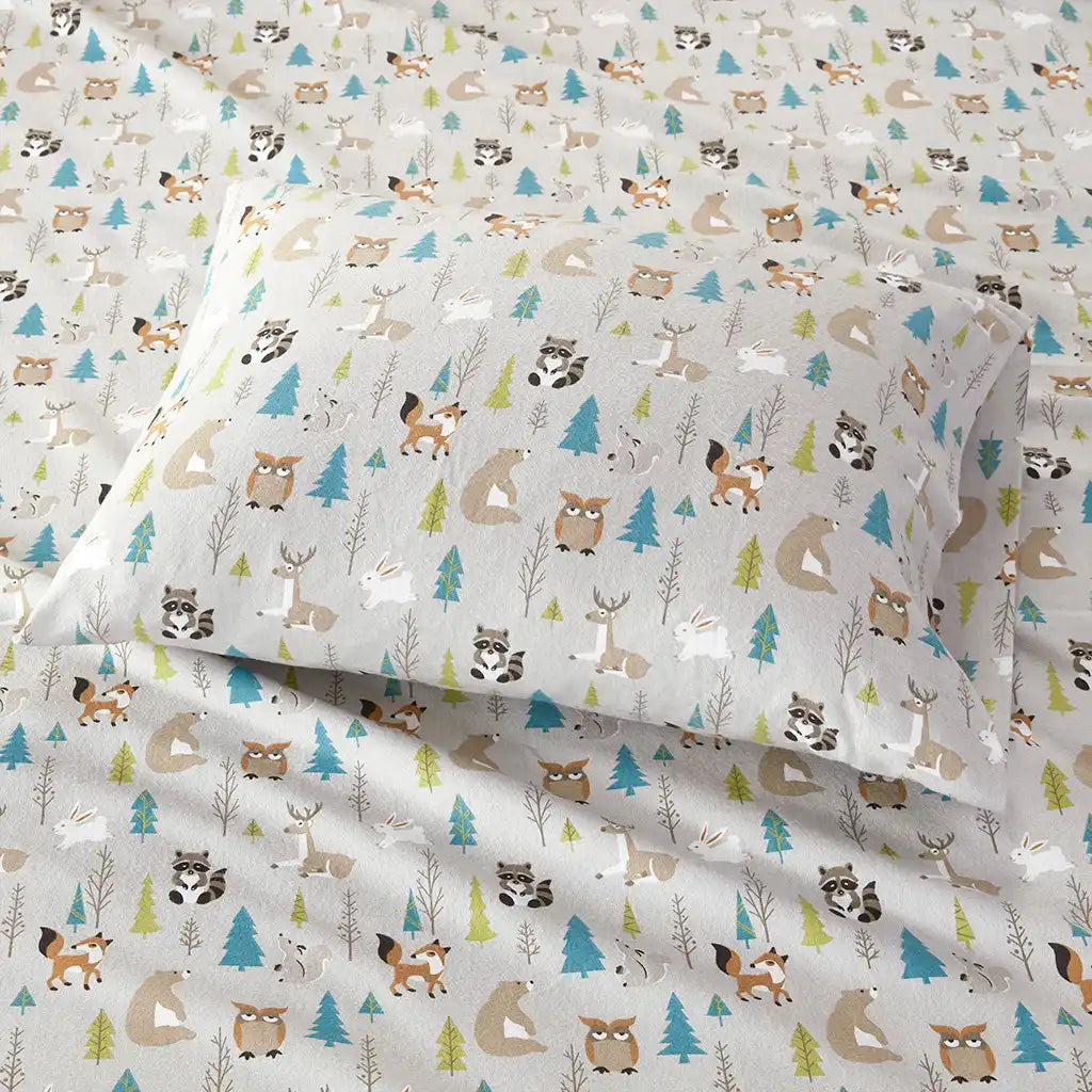 Cozy Cotton Flannel Printed Sheet Set