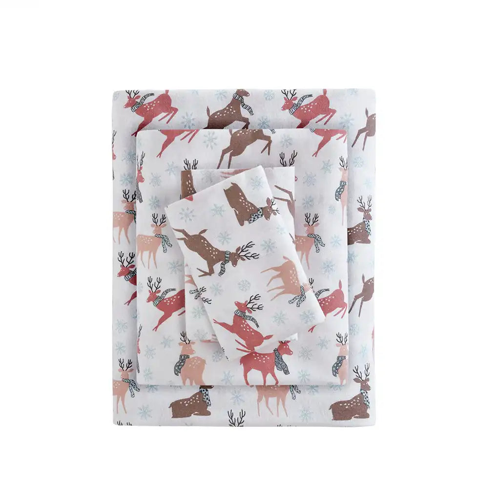 Cozy Cotton Flannel Printed Sheet Set