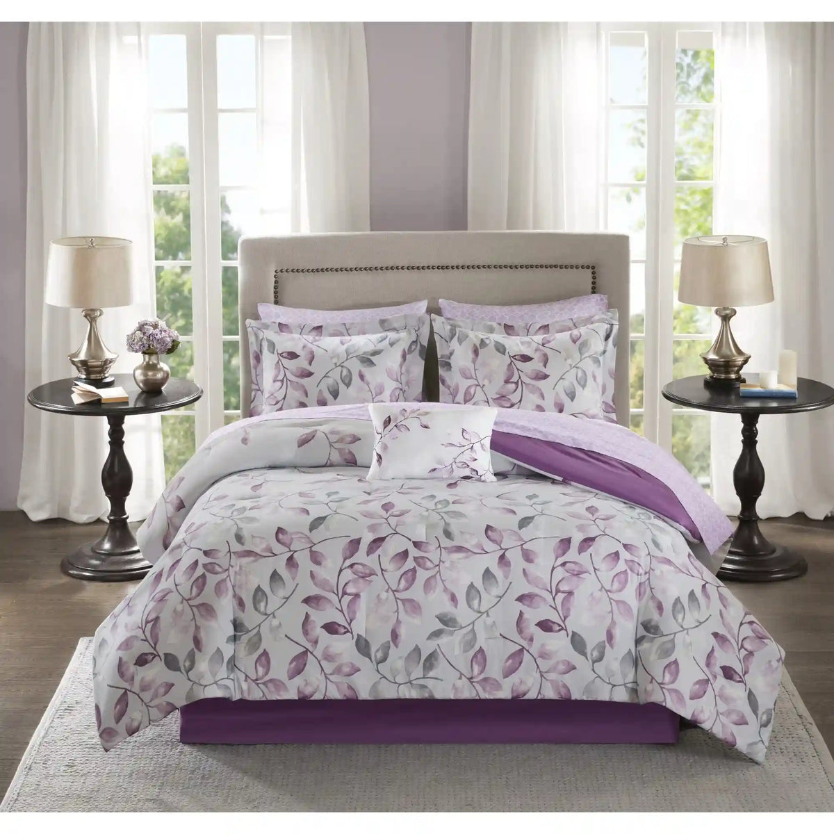 Lafael 9-Piece Comforter Set with Cotton Bed Sheets Bed in a Bag