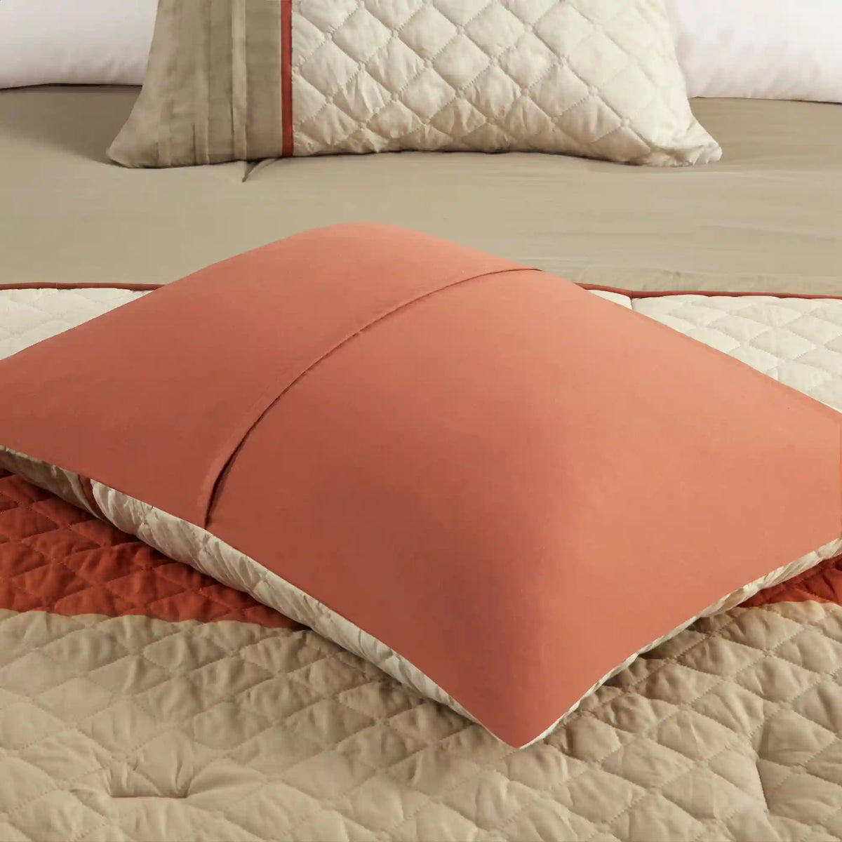 Jenson 7-Piece Color Block Stripe Comforter Set with Throw Pillows