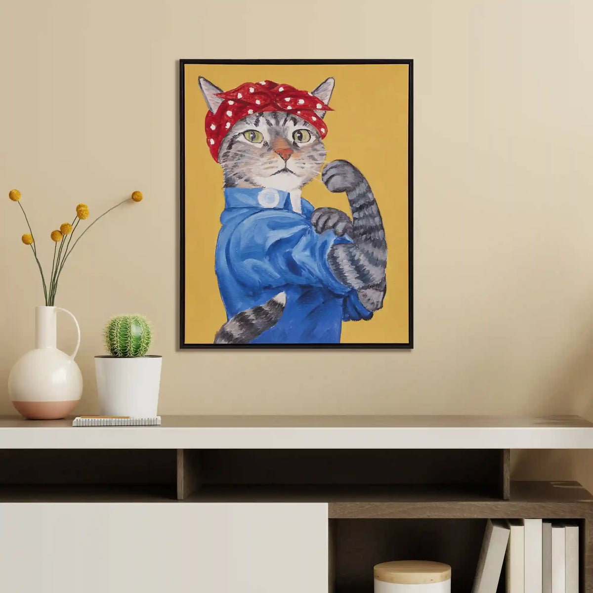 Pet Portrait Captain's Guard Pug Framed Canvas Wall Art