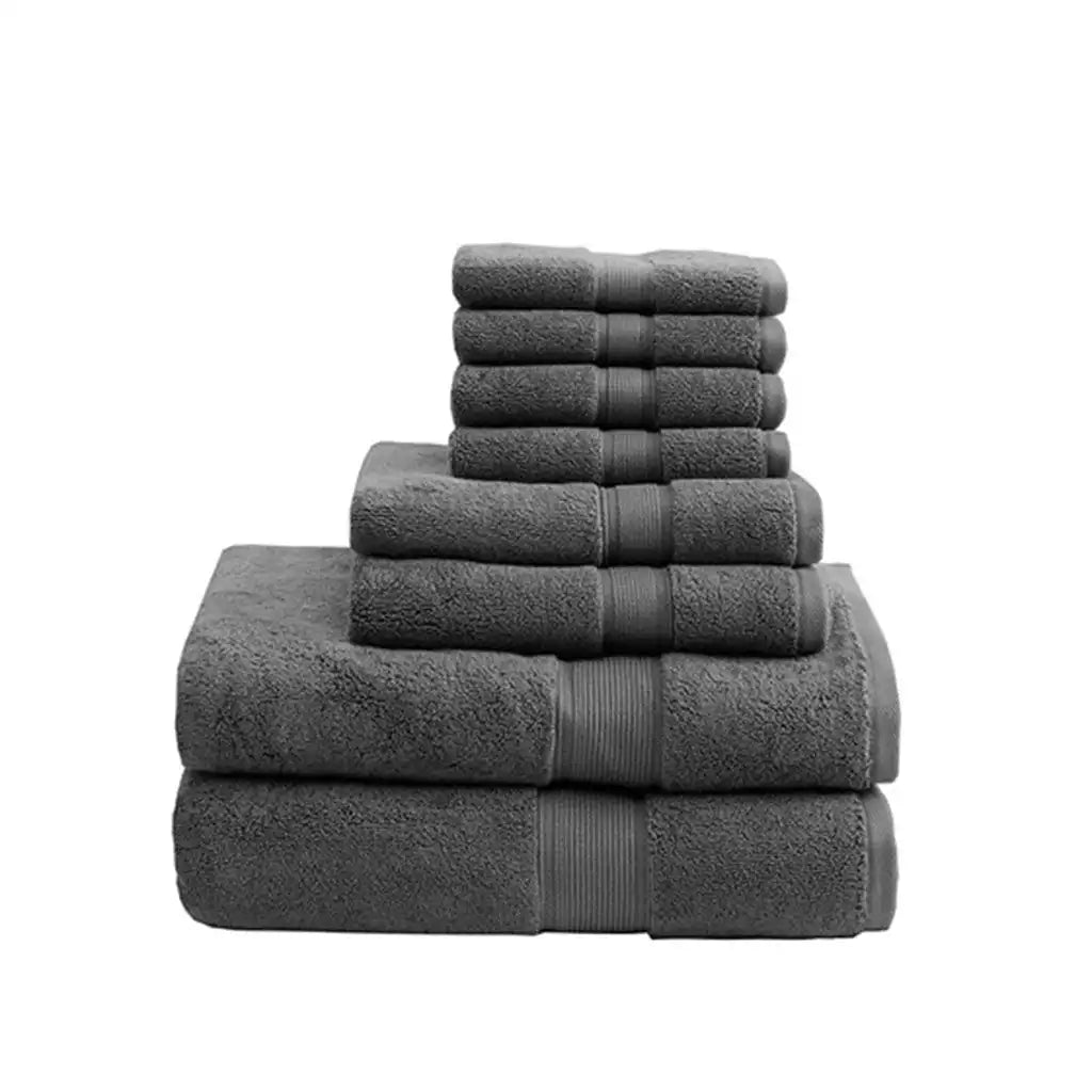 800GSM Premium Long-Staple Cotton 8-Piece Bath Towel Set