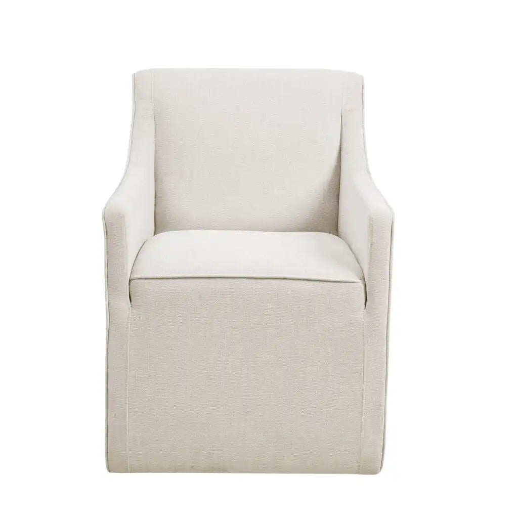 Charlotte Upholstered Dining Arm Chair with Hidden Casters