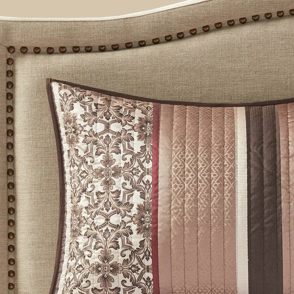 Princeton 5-Piece Jacquard Quilt Set with Throw Pillows