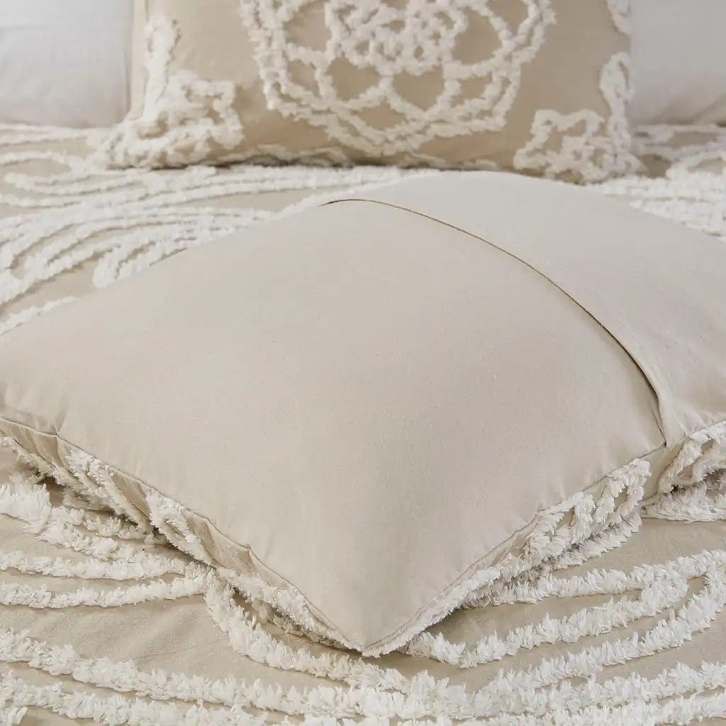 Laetitia 3-Piece Tufted Cotton Chenille Medallion Comforter Set