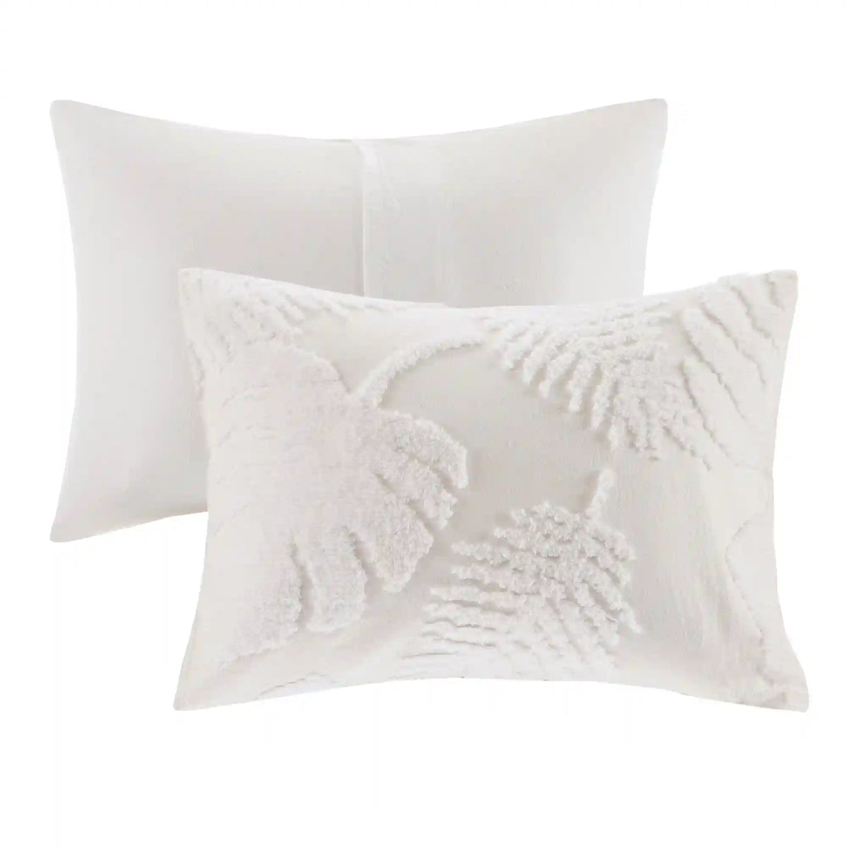 Bahari 3-Piece Tufted Cotton Chenille Palm Comforter Set