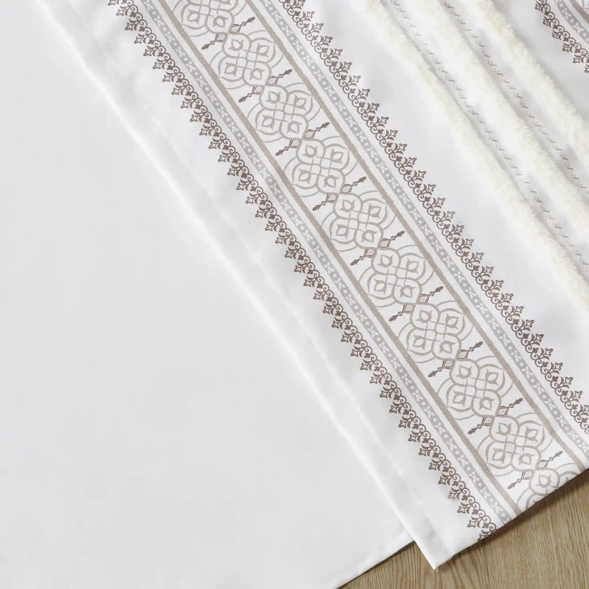 Samara Poly Printed Curtain Panel with Tufted Stripe and Lining