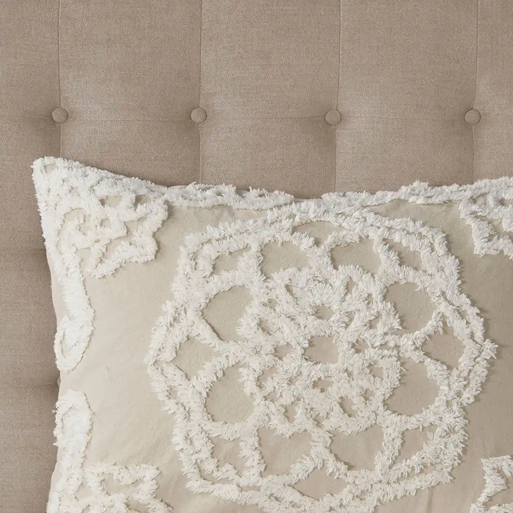 Laetitia 3-Piece Tufted Cotton Chenille Medallion Comforter Set