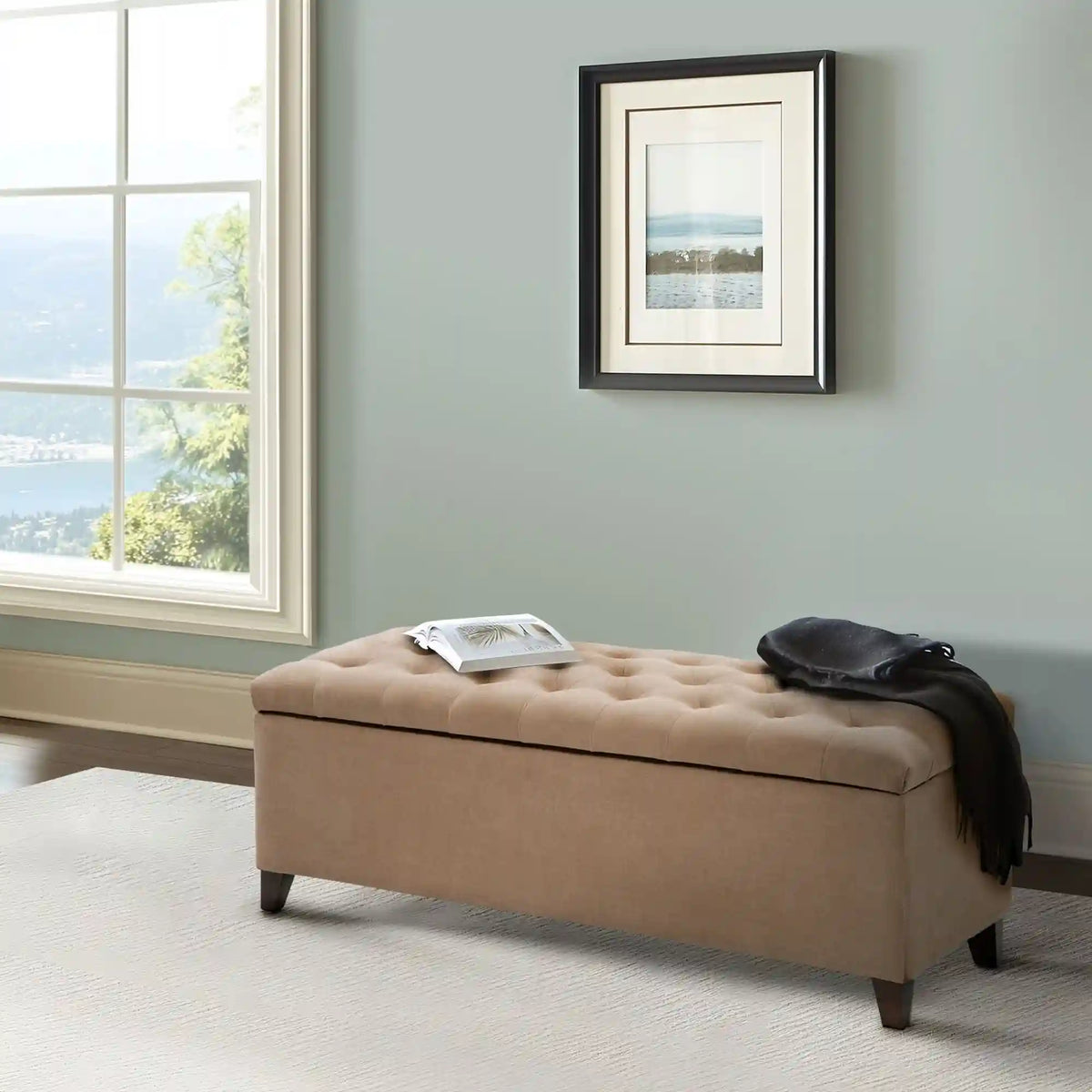 Shandra Tufted Top Upholstered Storage Bench