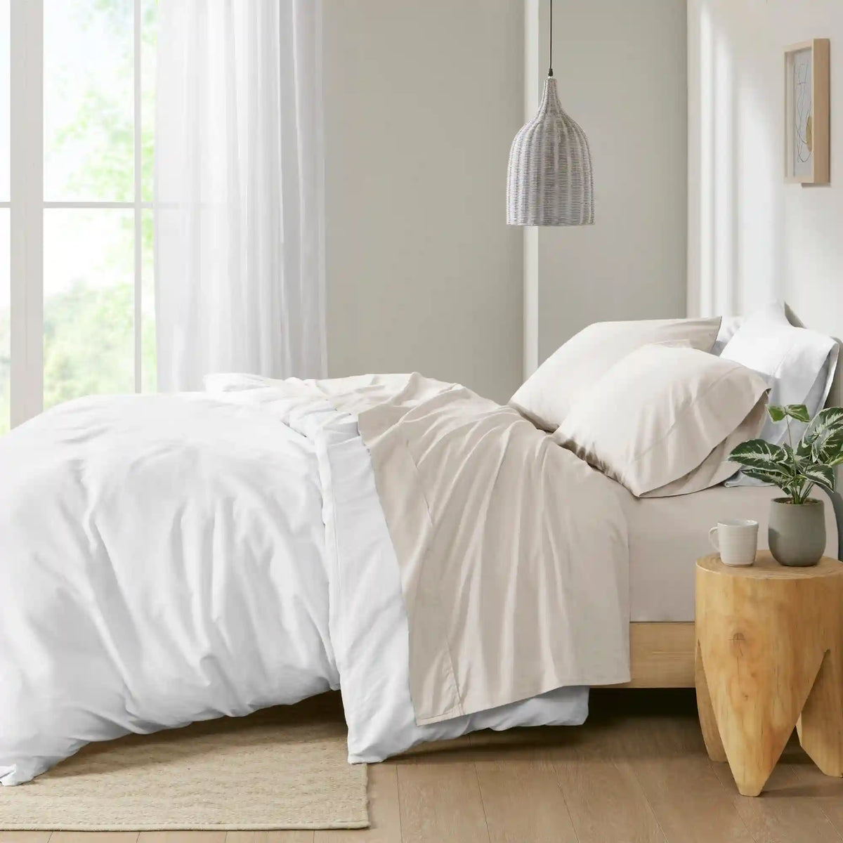 Peached Percale 200 Thread Count Relaxed Cotton Percale Sheet Set