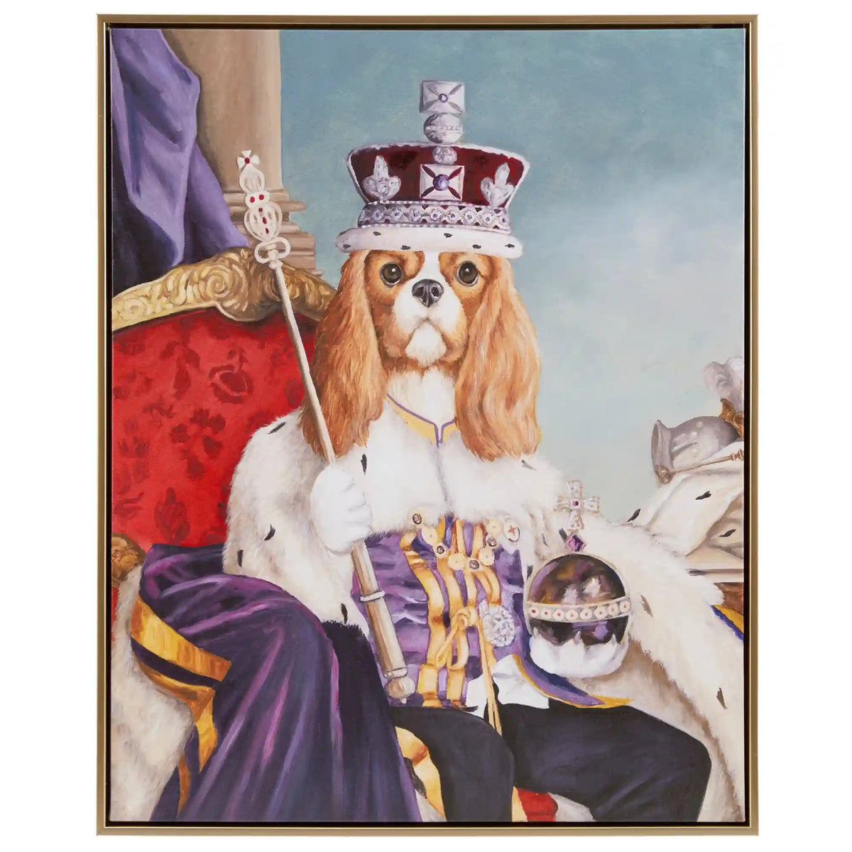 Pet Portrait Captain's Guard Pug Framed Canvas Wall Art