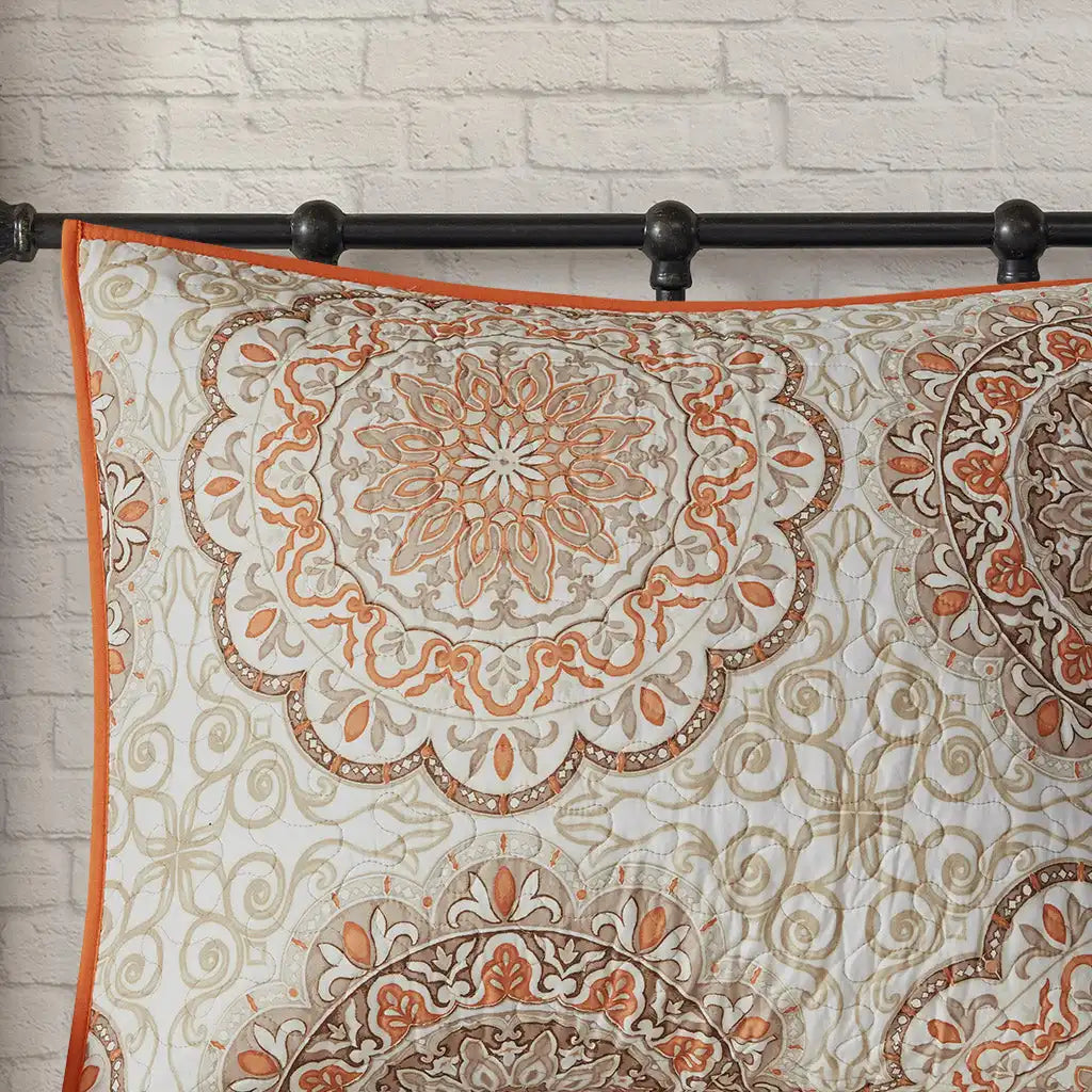 Tangiers 6-Piece Reversible Quilt Set with Throw Pillows
