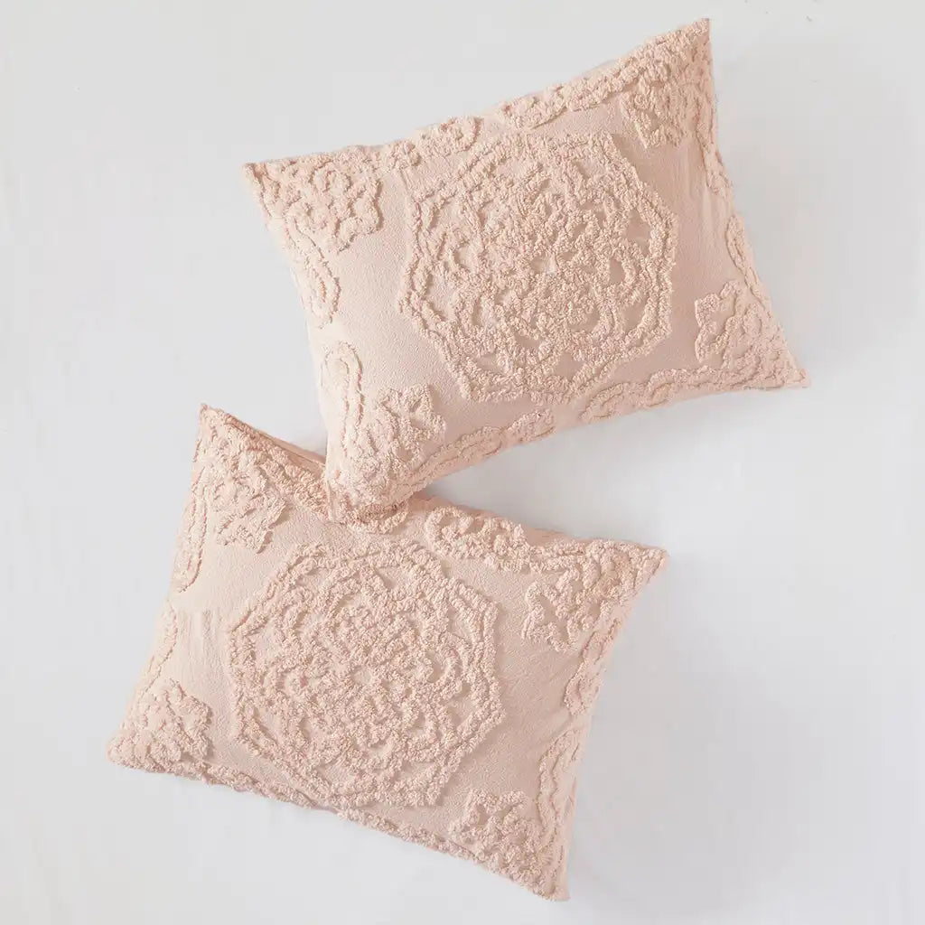 Laetitia 3-Piece Tufted Cotton Chenille Medallion Comforter Set