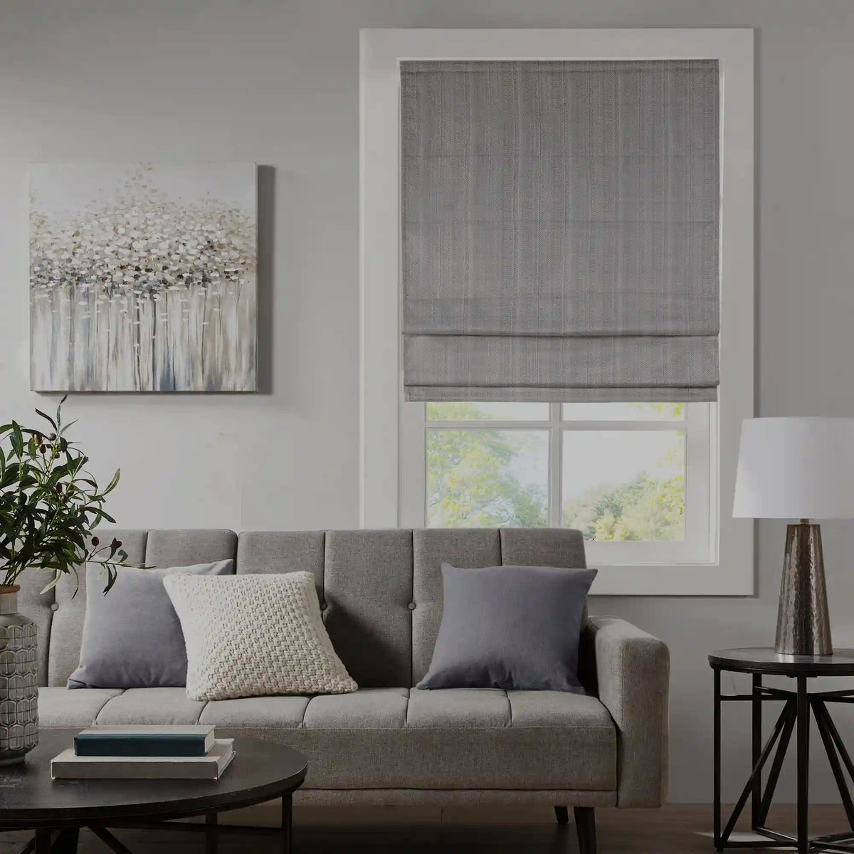 Galen Basketweave Room Darkening Cordless Roman Shade
