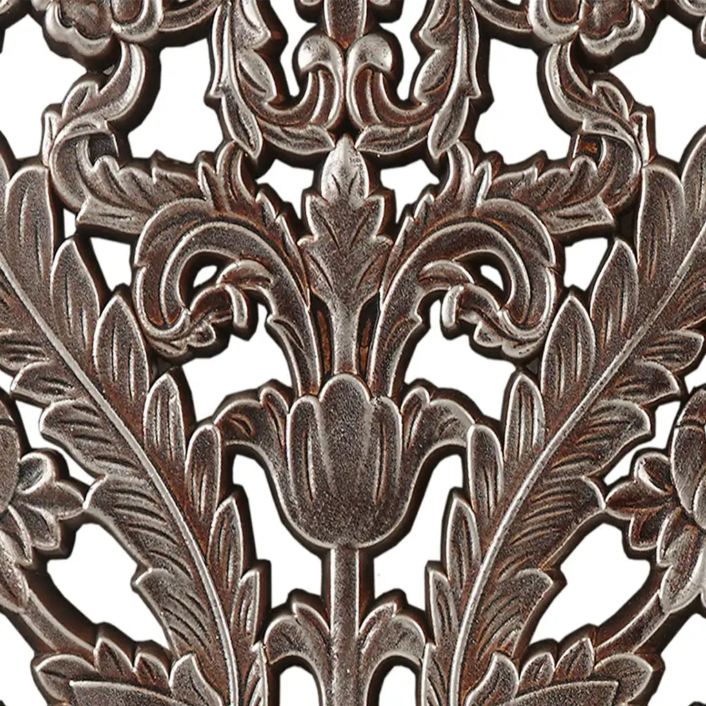 Botanical Panel Distressed Carved Wood 2-Piece Wall Decor Set