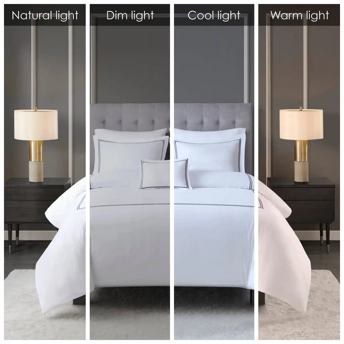 500 Thread Count Luxury Collection 100% Cotton Sateen Embroidered Comforter Set
