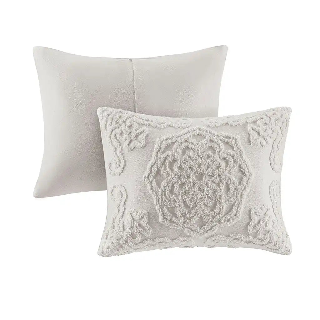 Laetitia 3-Piece Tufted Cotton Chenille Medallion Comforter Set