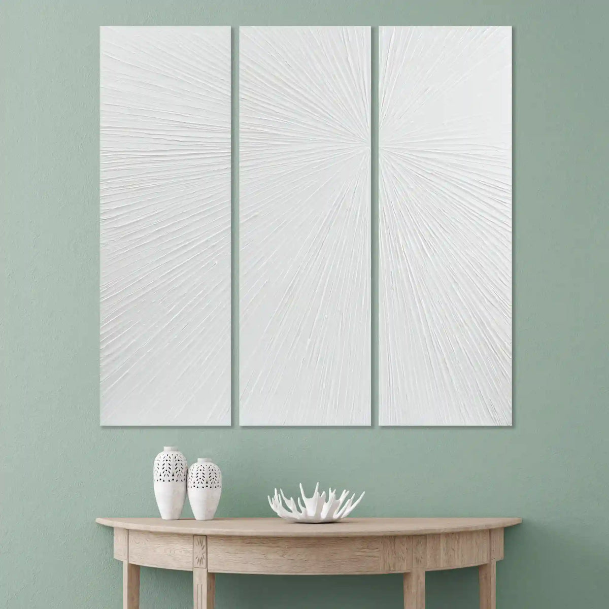 Sunburst Hand Painted Triptych 3-Piece Dimensional Resin Wall Art Set