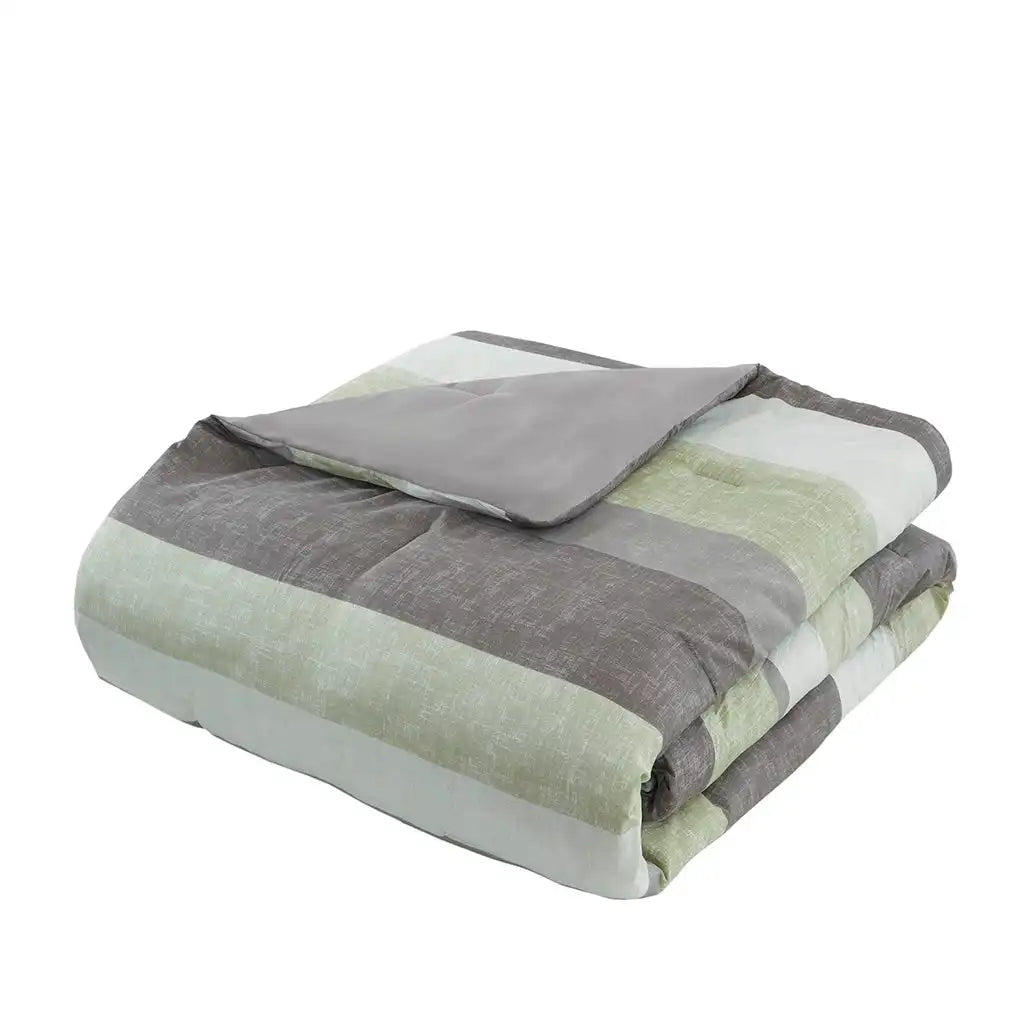 Jaxon Stripe Antimicrobial Comforter Set with Bed Sheets Bed in a Bag