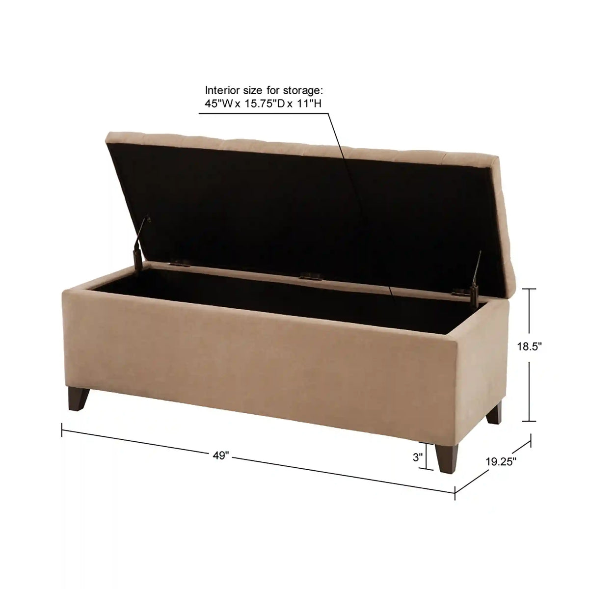 Shandra Tufted Top Upholstered Storage Bench