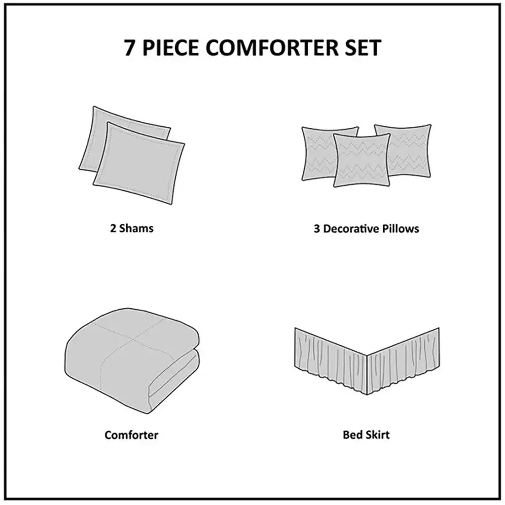 Pebble Beach 7-Piece Cotton Sateen Comforter Set