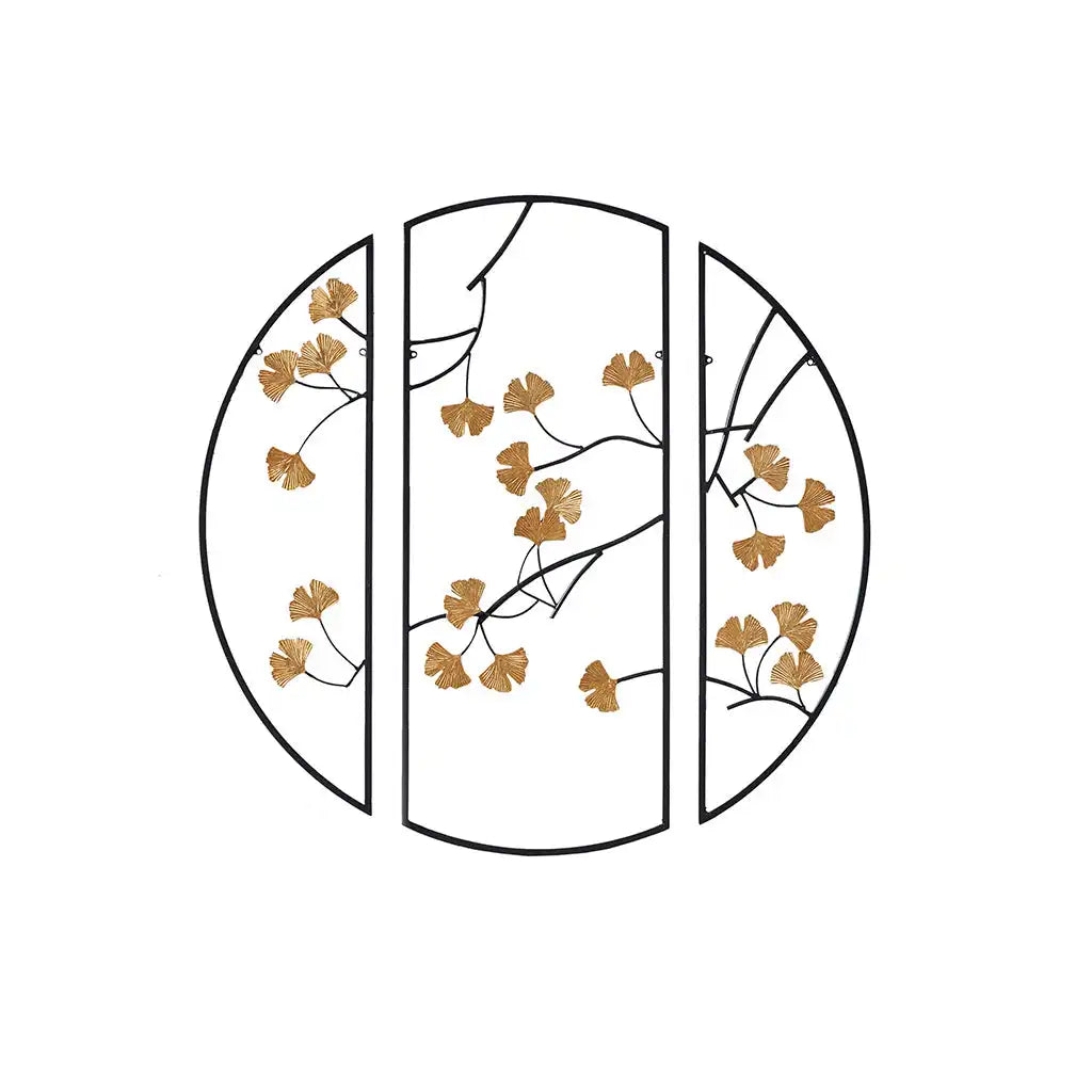 Golden Gingko Leaves 3-Piece Metal Wall Decor Set